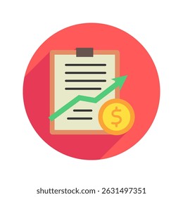 Finance Plan rounded flat color, mini illustration icon. use for modern concept, print, UI, UX kit, web and app development. Vector related to sales, logistic and ecommerce