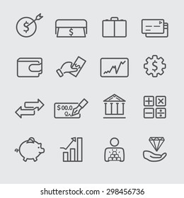 Finance with planing line icon