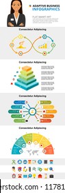 Finance and planning diagrams set for presentation slide templates. Business process charts. Planning concept can be used for annual report, advertising, flyer layout and banner design.