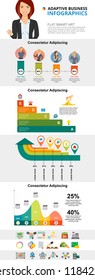 Finance and planning diagrams set for presentation slide templates. Business percentage and area charts. Planning concept can be used for annual report, advertising, flyer layout and banner design.