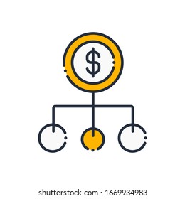Finance planning filled outline icon vector