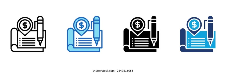 Finanzplanung Symbol Multi-Style-Vektorgrafik