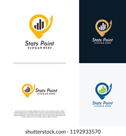 Finance Point logo designs template, Stats point logo symbol vector