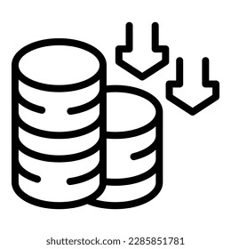 Finance poverty icon outline vector. Poor homeless. People money