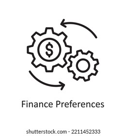 Finance Preferences Vector Outline Icon Design illustration. Banking and Payment Symbol on White background EPS 10 File