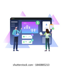 finance presentation web concept vector. flat style design