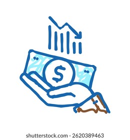 finance problem doodle icon sketch vector. finance problem sign. isolated symbol illustration
