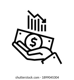 finance problem line icon vector. finance problem sign. isolated contour symbol black illustration