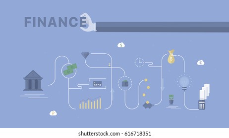 Finance Process Background Concept Business Vector Stock Vector ...