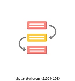 Diseño de estilo plano de icono de proceso financiero. Ilustración vectorial de icono del proceso de financiación. aislado de fondo blanco.