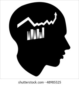 finance  profile head Isolated over background and groups, vector illustration