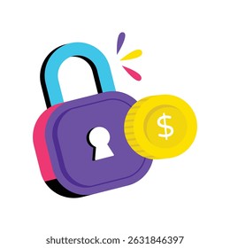 Ícone do estilo Finance Protect Vetor. Arquivo Eps 10