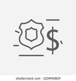Finance protection icon line symbol. Isolated vector illustration of  icon sign concept for your web site mobile app logo UI design.