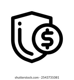 ícone da proteção financeira. ícone da linha de vetor para seu design de site, celular, apresentação e logotipo.