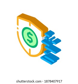 finance protection insurance icon vector. isometric finance protection insurance sign. color isolated symbol illustration