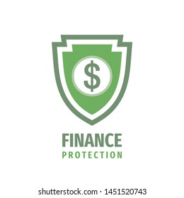 Finance protection - vector logo design. Business security icon. Dollar protect sign. 