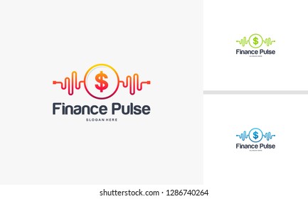 Finance Pulse logo designs concept, Finance logo designs, Health logo template
