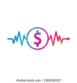 Finance Pulse logo designs concept. Finance logo designs. Health logo template