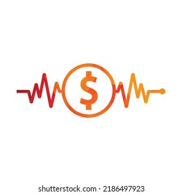 Concepto de diseño del logo de Finance Pulse. Diseños del logo financiero. Plantilla de logotipo de mantenimiento
