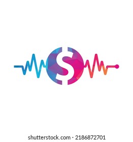 Finance Pulse logo designs concept. Finance logo designs. Health logo template