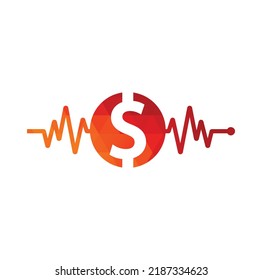 Design-Konzept von Finance Pulse Logo. Finden Sie Logo-Designs. Vorlage für das Gesundheitslogo