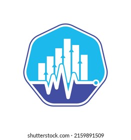 Logo del pulso financiero. Icono de diseño del logotipo de finanzas de latido cardíaco. plantilla de diseño del logotipo de pulso de estadísticas.