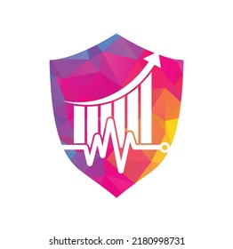 Logo del pulso financiero. Icono de diseño del logotipo de finanzas de latido cardíaco. plantilla de diseño del logotipo de pulso de estadísticas.