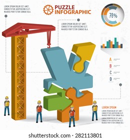 Finance puzzle design,info graphic design,clean vector