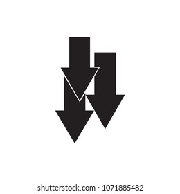 Finance Regress. Fill. Black Vector Flat Icon or Button