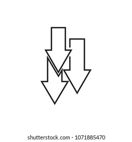 Finance Regress. outline  Vector Flat Icon or Button