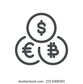 Finance related icon outline and linear vector.