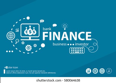 Finance Related Words And Marketing Concept. Infographic Business. Project For Web Banner And Creative Process.