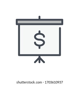 Finance Report color line icon. Finance Report Presentation vector outline colorful sign.
