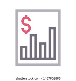 finance report colour line vector icon