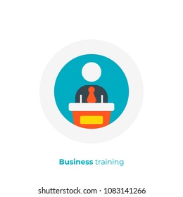 Finance report flat art icon, business presentation vector art, cartoon digital meetup illustration