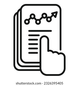 Finanzbericht Symbol Umrissvektor. Business digital. Datenstudie