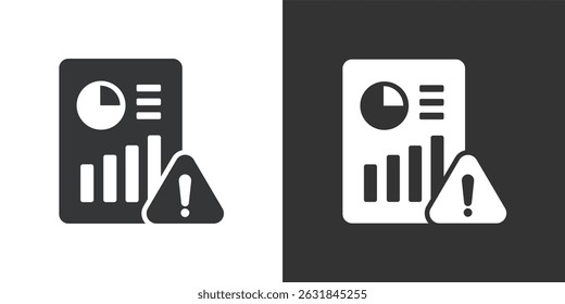 Icono de riesgo financiero. Icono de la serie de glifos sólidos