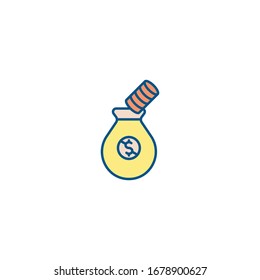 Vector de icono de esquema relleno de ahorro financiero