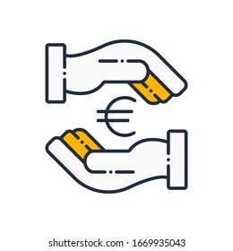 Finance savings filled outline icon vector