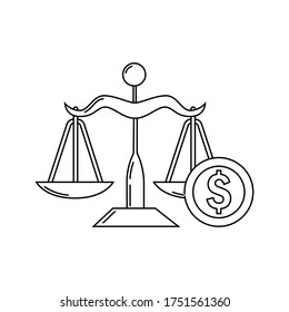 Vectoricón de Escala Financiera. Signo de ilustración de Business and Finance Filled. símbolo de balance. 