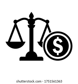 Finance Scale Vectoricon. Business and Finance Filled illustration sign. balance symbol. 