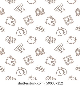 Finance seamless pattern background trendy white