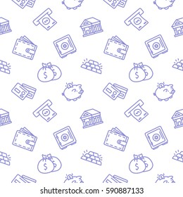 Finance seamless pattern background trendy white