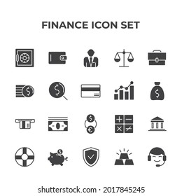 finance set icon, isolated finance set sign icon, vector illustration