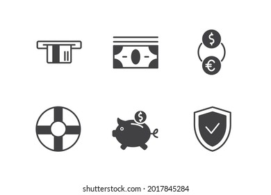 finance set icon, isolated finance set sign icon, vector illustration