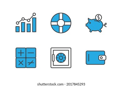 finance set icon, isolated finance set sign icon, vector illustration