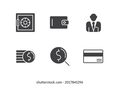 finance set icon, isolated finance set sign icon, vector illustration