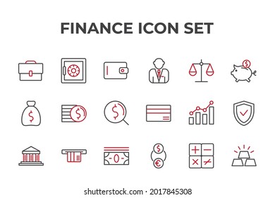 finance set icon, isolated finance set sign icon, vector illustration