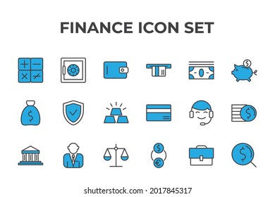 finance set icon, isolated finance set sign icon, vector illustration