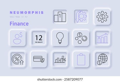 Finance set icon. User finance, quality certification, investment, economic growth, financial planning, profit, banking, percentage, credit card, statistics, transactions